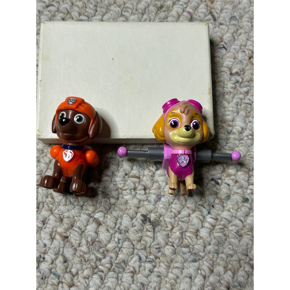 Paw Patrol Skye and Zuma Action Figure Lot Pink and Orange Rescue Pups